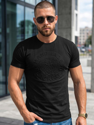 T-shirt męski slim fit czarny OZONEE NB/MT3056
