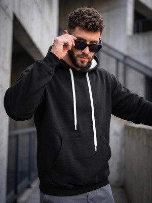 Bluza męska z kapturem czarna OZONEE JS/65B3915/3