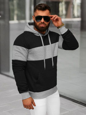Bluza z kapturem męska czarna OZONEE JS/8B1313/3