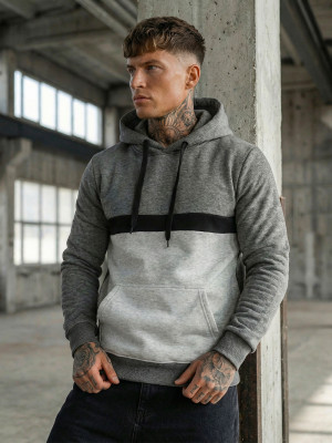 Bluza z kapturem męska grafitowa OZONEE JS/8B1319/5