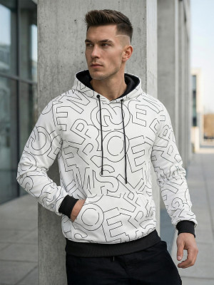 Bluza z kapturem męska biała OZONEE JS/8B1232/1Z