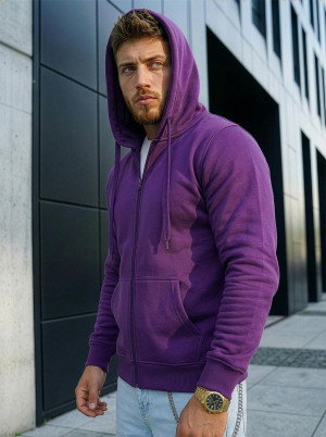 Bluza męska z kapturem rozpinana fioletowa OZONEE JS/2008Z