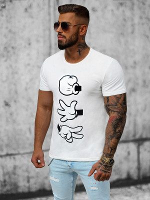 T-shirt męski biały OZONEE JS/KS1997Z