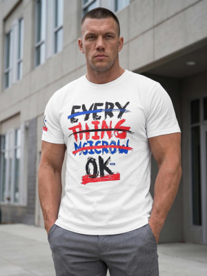 T-shirt męski biały OZONEE O/8T1266/1