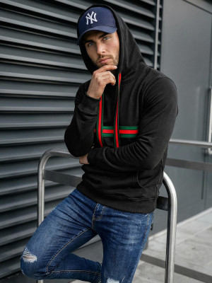 Bluza z kapturem męska czarna OZONEE JS/8B1735/3Z