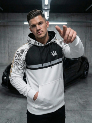 Bluza z kapturem męska biała OZONEE O/B268