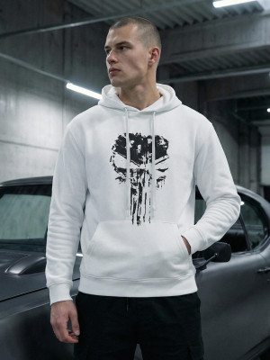 Bluza z kapturem męska biała OZONEE JS/65B3907/1Z