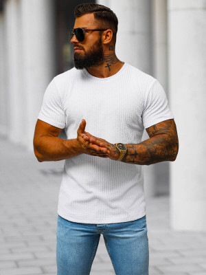 T-shirt męski biały OZONEE O/7766T
