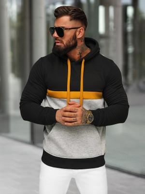 Bluza z kapturem męska czarna OZONEE JS/8B1319/3