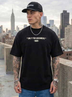 T-shirt męski oversize czarny OZONEE JS/65T3973/3