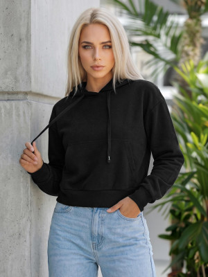 Bluza z kapturem damska czarna OZONEE JS/8B939/3