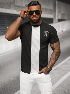 T-shirt męski czarny OZONEE O/L1184