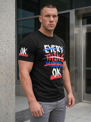 T-shirt męski czarny OZONEE O/8T1266/3