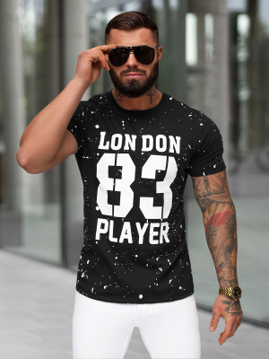 T-shirt męski slim fit czarny OZONEE JS/8B1388/3