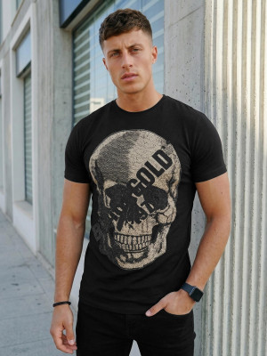 T-shirt męski slim fit czarny OZONEE NB/MT3038Z