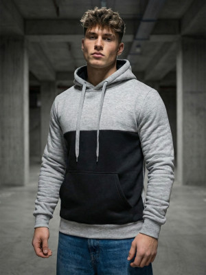 Bluza z kapturem męska szara OZONEE JS/8B1317/2