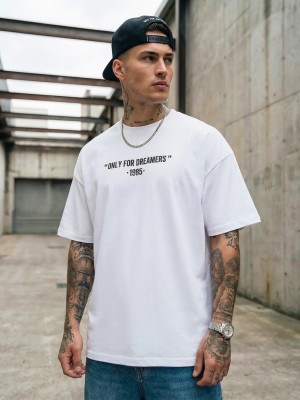 T-shirt męski oversize biały OZONEE JS/65T3973/1