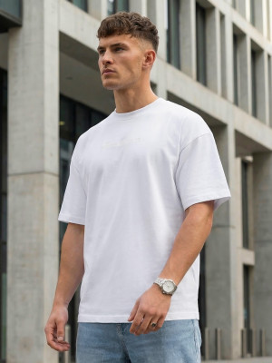 T-shirt męski oversize biały OZONEE JS/65T3975/1