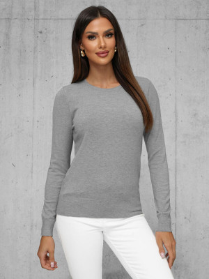 Sweter damski ciemno-szary OZONEE JS/8005/3