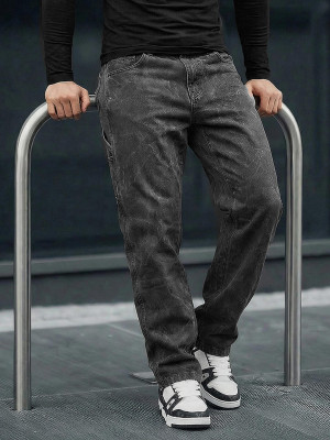 Spodnie jeansowe męskie wide leg grafitowe OZONEE O/KK2828/5Z