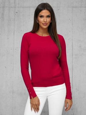 Sweter damski bordowy OZONEE JS/8004/5