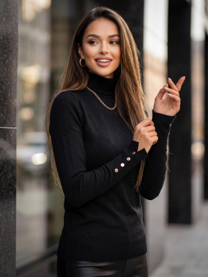 Sweter damski czarny OZONEE JS/8002/9