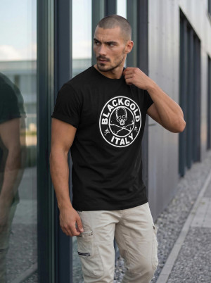 T-shirt męski slim fit czarny OZONEE NB/MT3074
