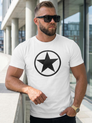 T-shirt męski slim fit biały OZONEE NB/MT3151