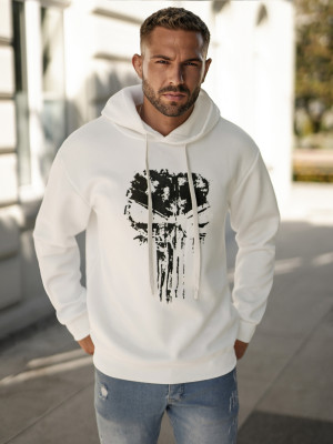 Bluza z kapturem męska biała OZONEE JS/65B3907/1