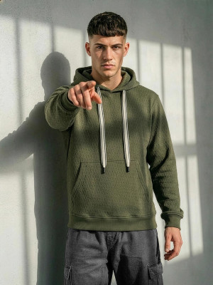 Bluza z kapturem męska khaki OZONEE O/G3065Z