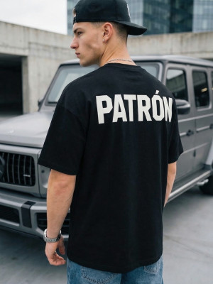 T-shirt męski oversize czarny OZONEE JS/65T3985/3