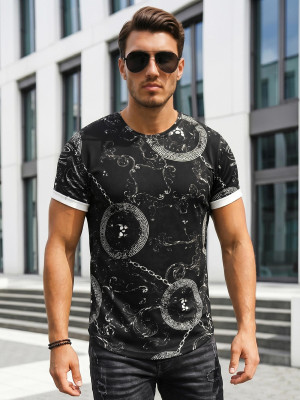 T-shirt męski czarny OZONEE O/P1062