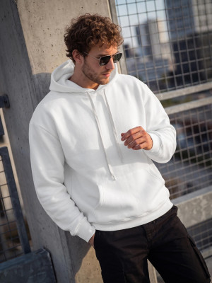 Bluza męska z kapturem biała OZONEE JS/65B3989/1