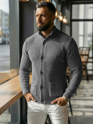 Sweter męski grafitowy OZONEE NB/MM6020/3Z