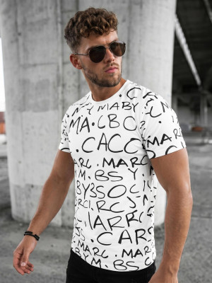 T-shirt męski biały OZONEE JS/8T1213/1