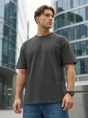 T-shirt męski loose fit grafitowy OZONEE JS/67T1298/5Z