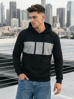 Bluza z kapturem męska czarna OZONEE JS/8B1308/3Z