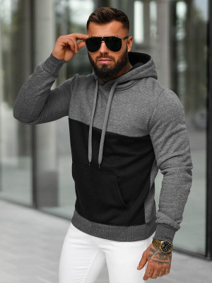 Bluza z kapturem męska grafitowa OZONEE JS/8B1317/5