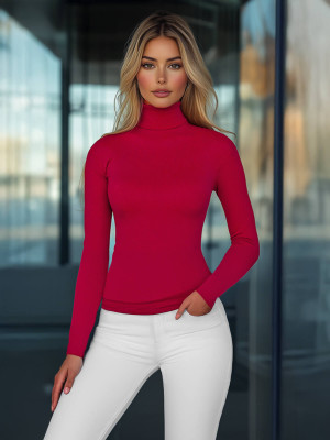 Sweter damski bordowy OZONEE JS/8009/5Z