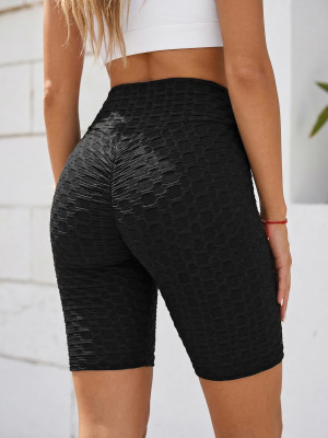 Legginsy krótkie damskie kolarki czarne OZONEE JS/17K593/3