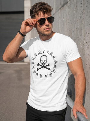 T-shirt męski slim fit biały OZONEE NB/MT3068