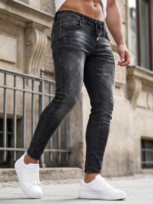 Spodnie jeansowe męskie slim fit czarne OZONEE NB/MP0063/1NZ