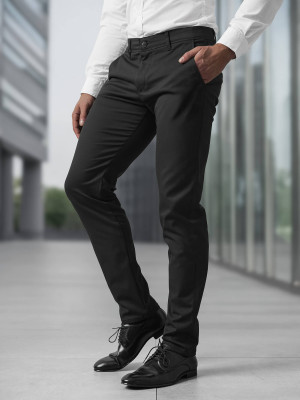 Spodnie męskie chino materiałowe czarne OZONEE V/6545