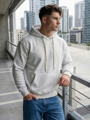 Bluza męska z kapturem szara OZONEE JS/65B3972/2