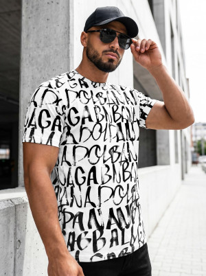 T-shirt męski biały OZONEE JS/8T1215/1