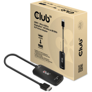 Club 3D HDMI + Micro-USB naar DisplayPort actieve adapter