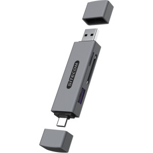 SiteCom USB-A + USB-C Stick kaartlezer met USB