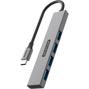 SiteCom USB-C naar 4x USB-A Tiny usb-hub