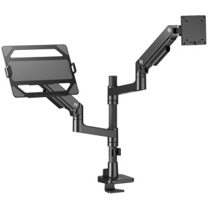 ACT Connectivity Monitorarm met laptophouder office premium, gasveer, paalbevestiging, 1 monitor