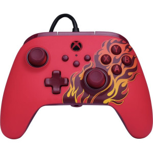 PowerA Advantage controller met kabel voor de Xbox Series X S - Rood vuur gamepad